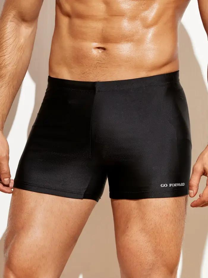 Pantalon de bain moulant à coins plats pour hommes, couleur unie, entraînement