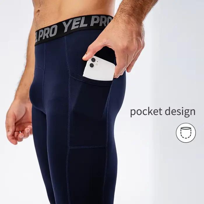 Pantalons de Compression pour hommes, collants de sport d'automne et d'hiver, de Fitness, de course,