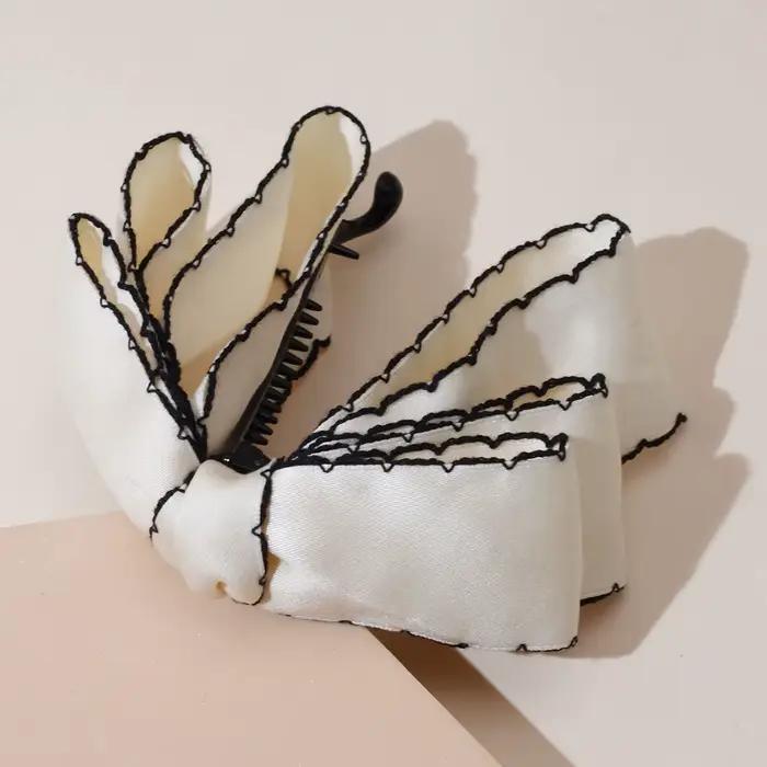 Lystrfac nouvelle couleur unie mode tissu arc banane pinces à cheveux épingle à cheveux pour les fem