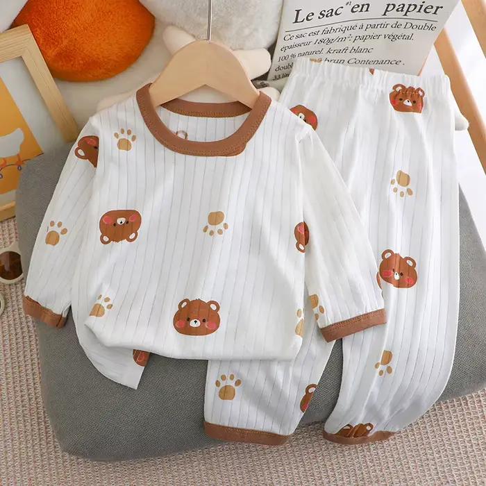 Pyjama d'été pour bébé, pantalon à manches longues pour enfants, vêtements de maison, sous-vêtements
