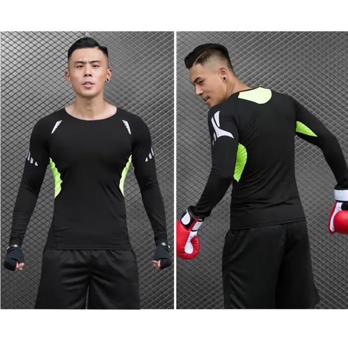 Ensemble de sous-vêtements thermiques d'hiver pour hommes, compression, fitness, sourire, sport, pre