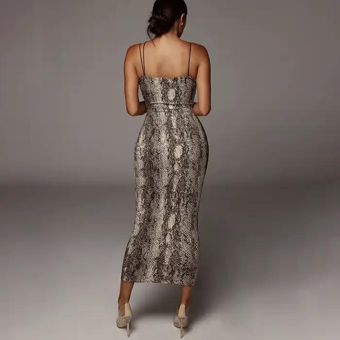 Robe d'été Sexy léopard sans manches pour femmes, vêtements élégants, mode féminine, taille haute, b