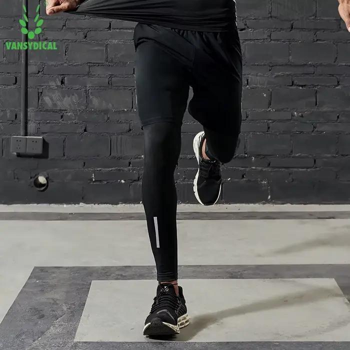 VANSYDICAL – pantalon de Compression pour hommes, collant de course avec rayures réfléchissantes, Le