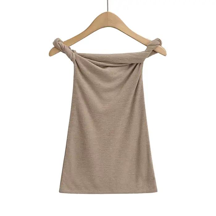 T-shirt à manches courtes et épaules dénudées pour femme, haut froncé, col slash, blanc, rose, kawai