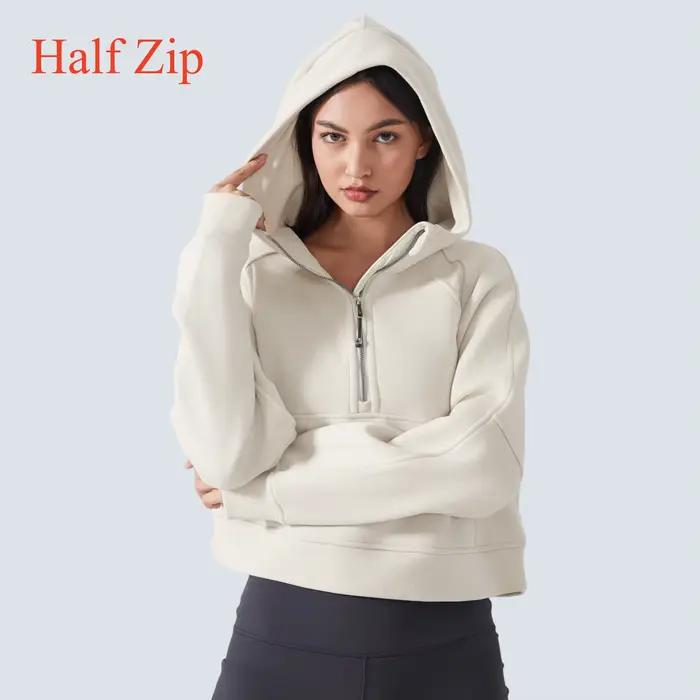 Sweat-shirt à Capuche avec Fermeture Éclair Complète pour Femme, Vêtement d'Hiver Chaud, Manteau de