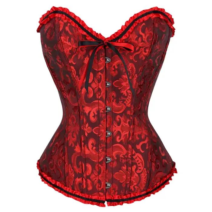 Corsets Sexy Bustiers dentelle florale hauts pour femmes fleur imprimé Vintage Corset gothique Satin