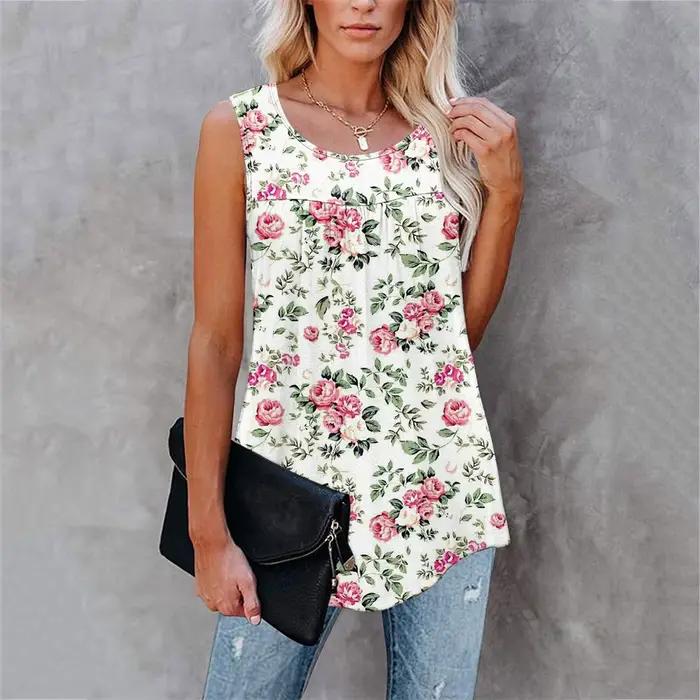 T-shirt imprimé floral grande taille pour femme, haut sexy, précieux, décontracté, plissé, été, 2022