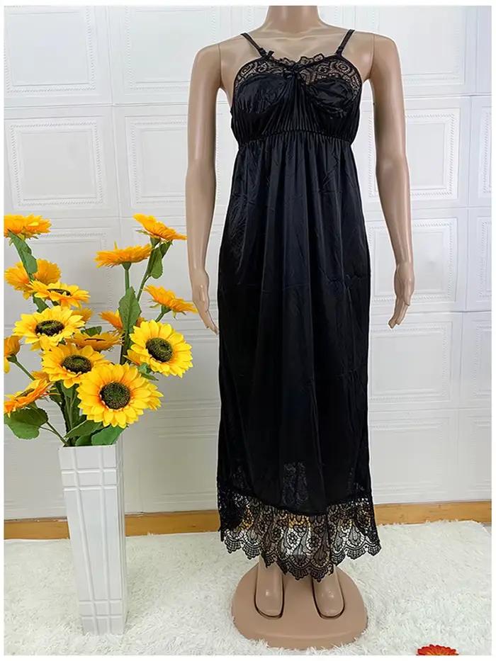 Dernières femmes africaines Sexy élégant dentelle broderie pyjamas soie confortable Sexy chemise de