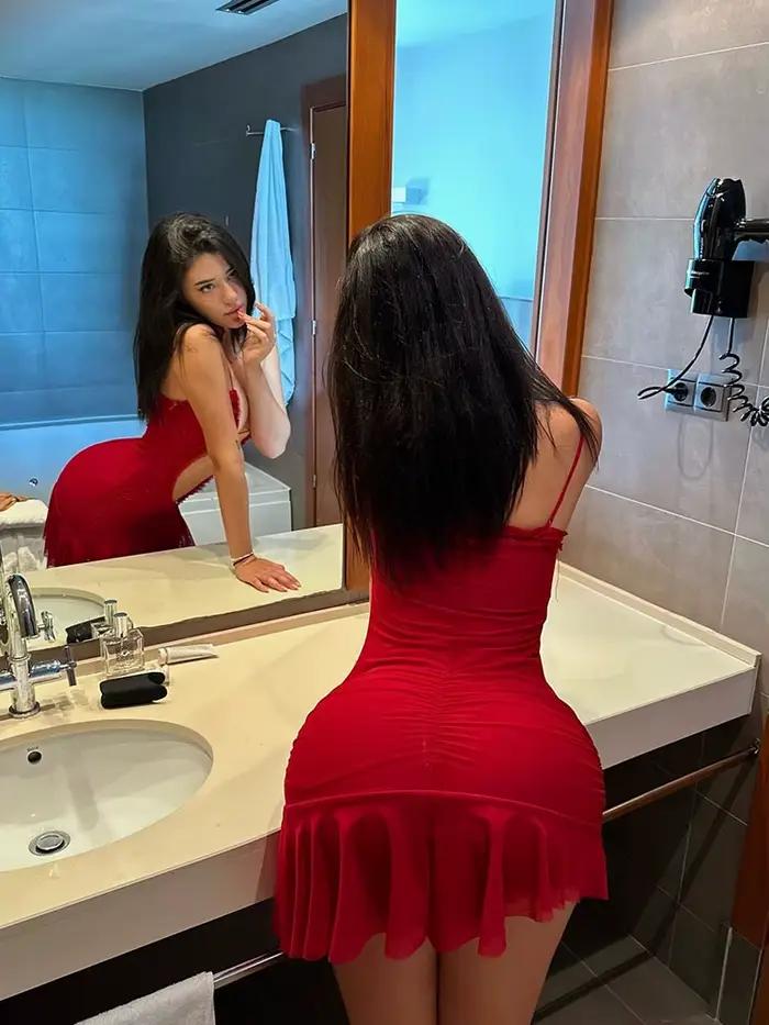 Ahagaga-Mini robe sexy et moulante pour femme, couleur unie, décolleté plongeant en V, plis, coupe c