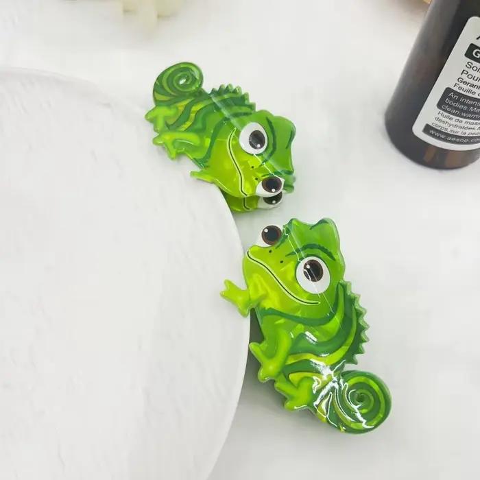 1pc nouveau dessin animé mignon dinosaure vert lézard pince à cheveux arrière de la tête pince à che