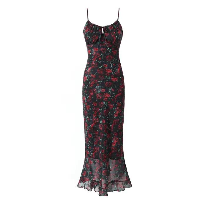 Robes mi-longues pour femmes, robes moulantes d'été, vêtements vintage sexy, robe noire élégante, cr