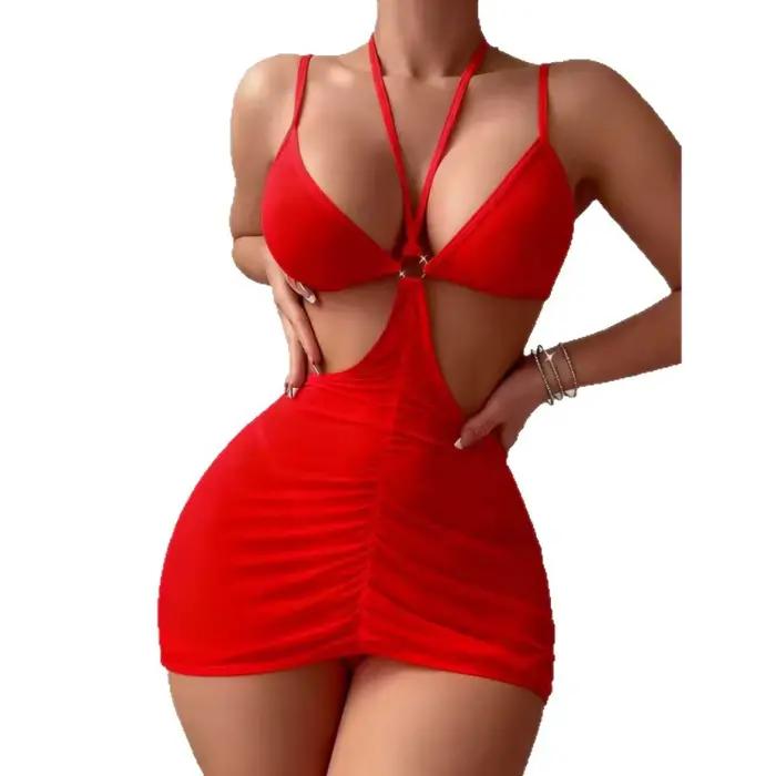 Lingerie transparente sexy pour femmes, sous-vêtements, tentation, vêtements de nuit, robe en dentel