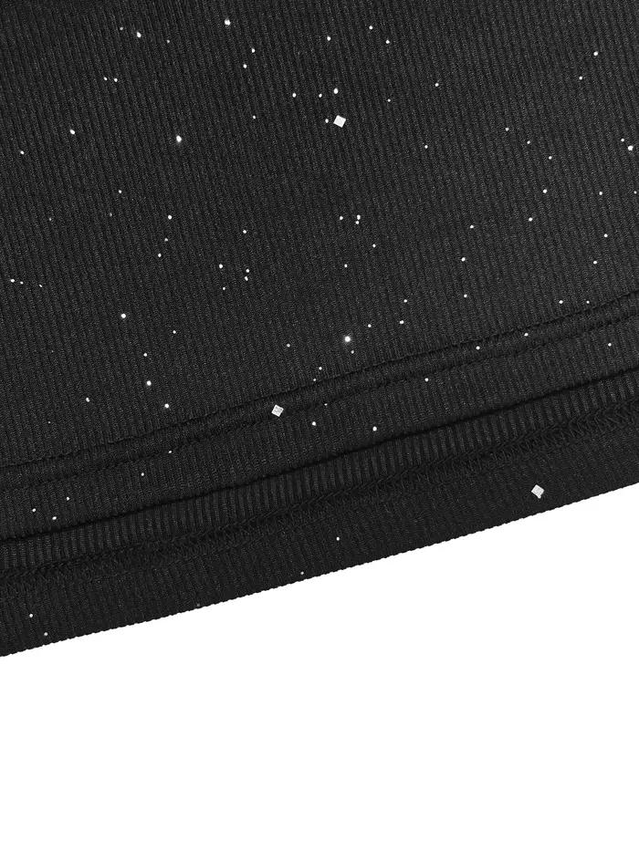 Mini robe Cape à col montant pour femmes, Sexy, paillettes scintillantes, soirée en boîte de nuit, m
