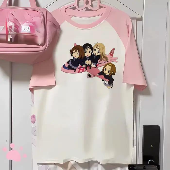 K-on t-shirts femmes bande dessinée t-shirt femme designer drôle vêtements graphiques