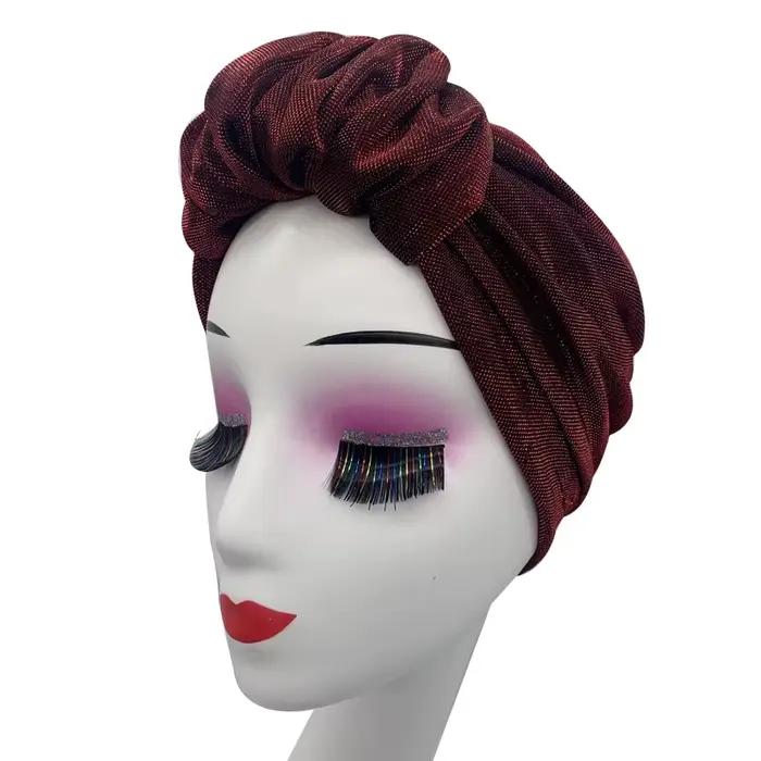 Bonnet turban français à volants pour femme, boucle frontale, bonnet enveloppant de sauna rétro, bon