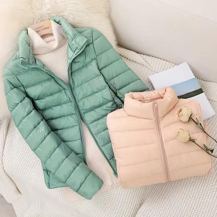 Vestes bouffantes courtes et cintrées pour femmes, manteau chaud Ultra léger et pliable, vêtements d