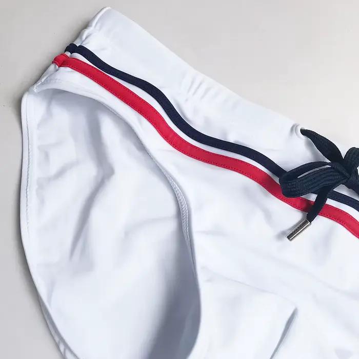 Marque homme slip de bain maillots de bain shorts troncs boxeurs rayures patchwork couleur taille ba