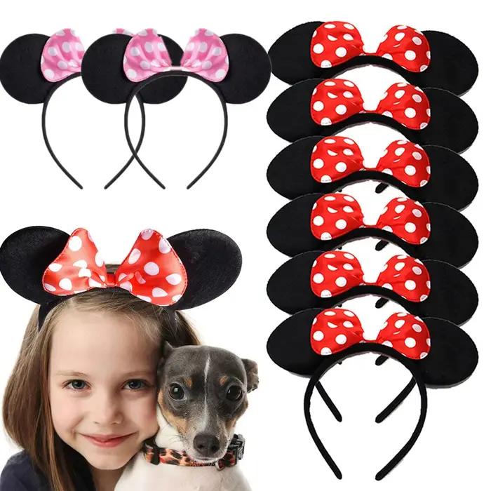 12 pièces en gros femmes fille souris oreilles bandeaux cheveux cerceau fête Cosplay arcs bandeau ch