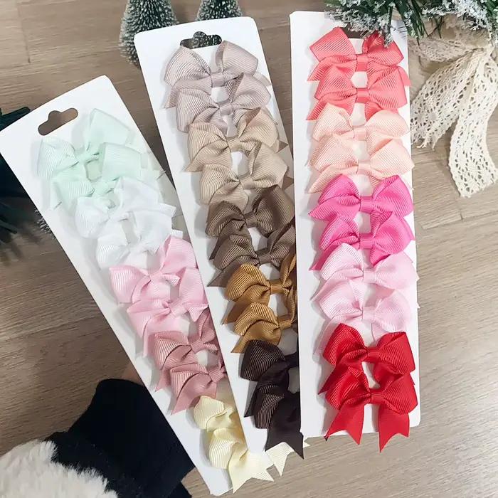 Pinces à cheveux avec nœud papillon en ruban solide pour bébés filles, nœuds faits à la main, épingl