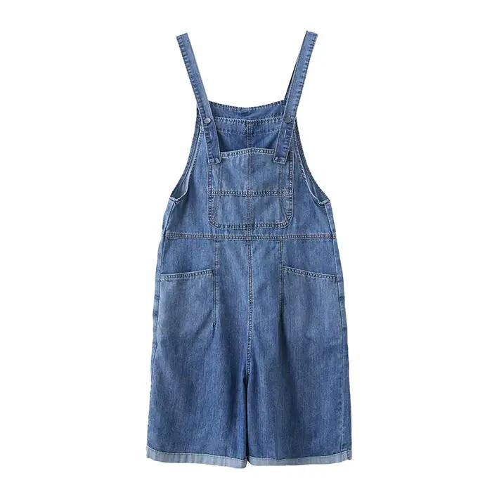 Printemps été Jean combinaisons courtes femmes décontracté Streetwear ample jambe large Shorts Denim