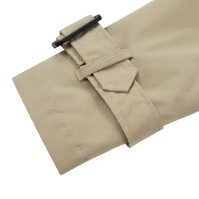 Trench-Coat Long à Double boutonnage pour femme, coupe-vent classique à revers, manches longues, par