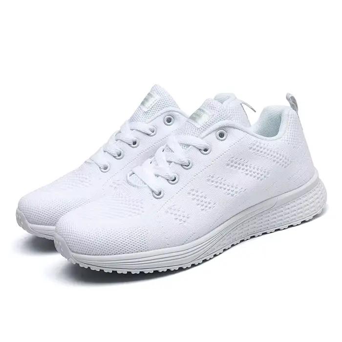 Femmes Chaussures Décontractées Mode Respirant Marche Maille FlatShoesSneakers Blanc Femme Chaussure