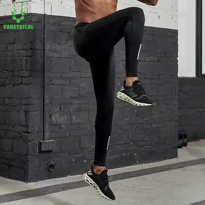 VANSYDICAL – pantalon de Compression pour hommes, collant de course avec rayures réfléchissantes, Le