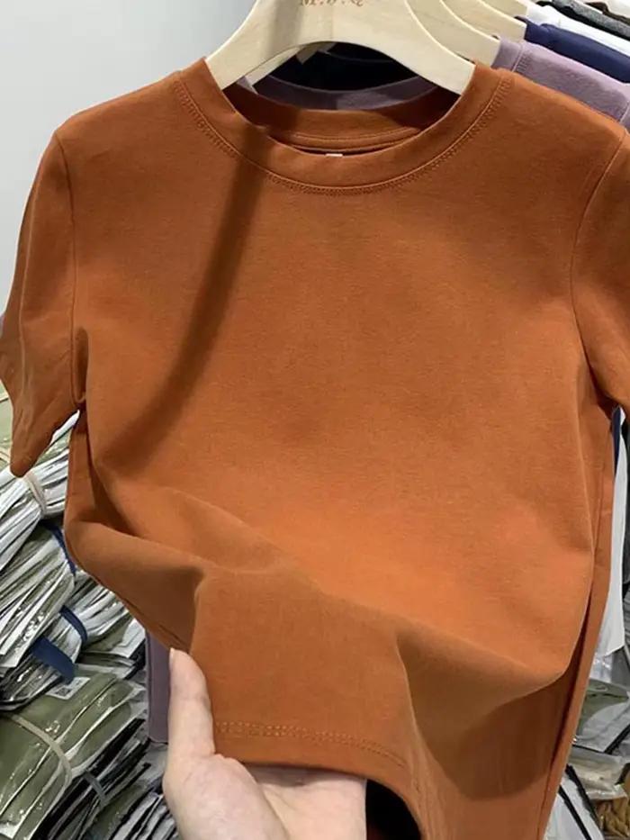 T-Shirt à Manches Courtes en Coton Blanc pour Femme et Fille, Vêtement Sexy, Y2k, Printemps
