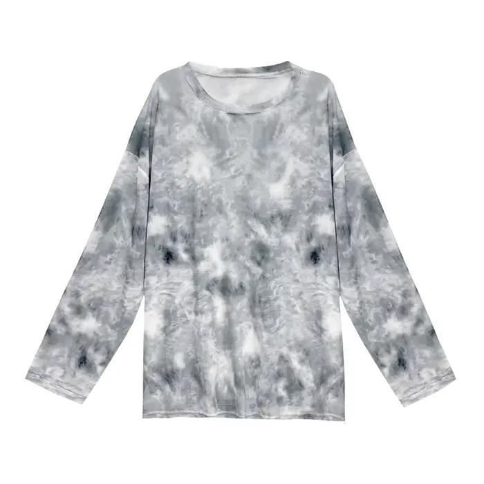 T-shirt à manches longues pour femmes, respirant, col rond, maille, résistant au soleil, style corée