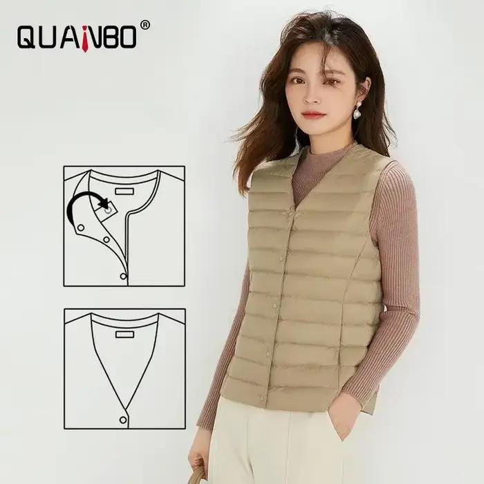 Gilet bouffant sans manches pour femmes, Ultra léger, deux voies, Portable, chaud, sans manches, dou