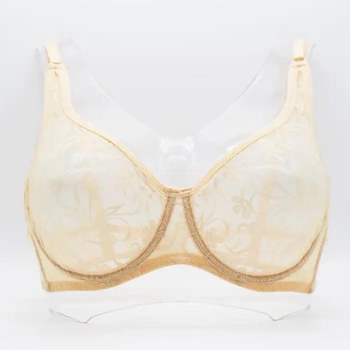 Soutien-gorge à armatures en dentelle pour femmes, sous-vêtements féminins, bralette transparente, l