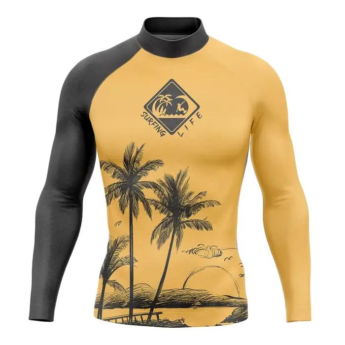 Rash Guard hommes Surf chemises à manches longues Lycra Surf Traje De Baño Manga Larga maillot De Ba