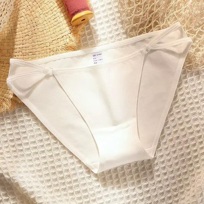 Culotte Japonaise en Coton pour Femme, Sous-Vêtement Sexy, Solide, Taille Basse, Sans Couture, Confo