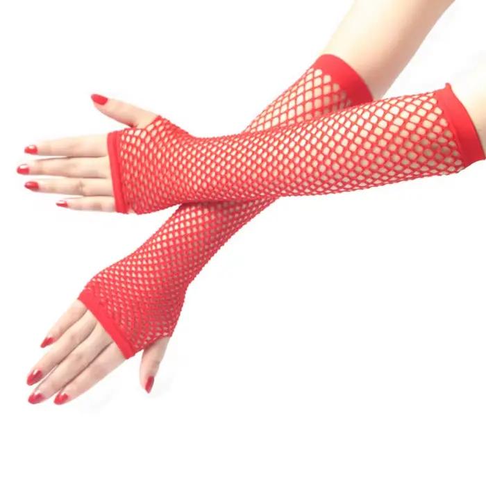 Femmes mode néon résille sans doigts longs gants jambe bras manchette tenue de fête déguisement pour