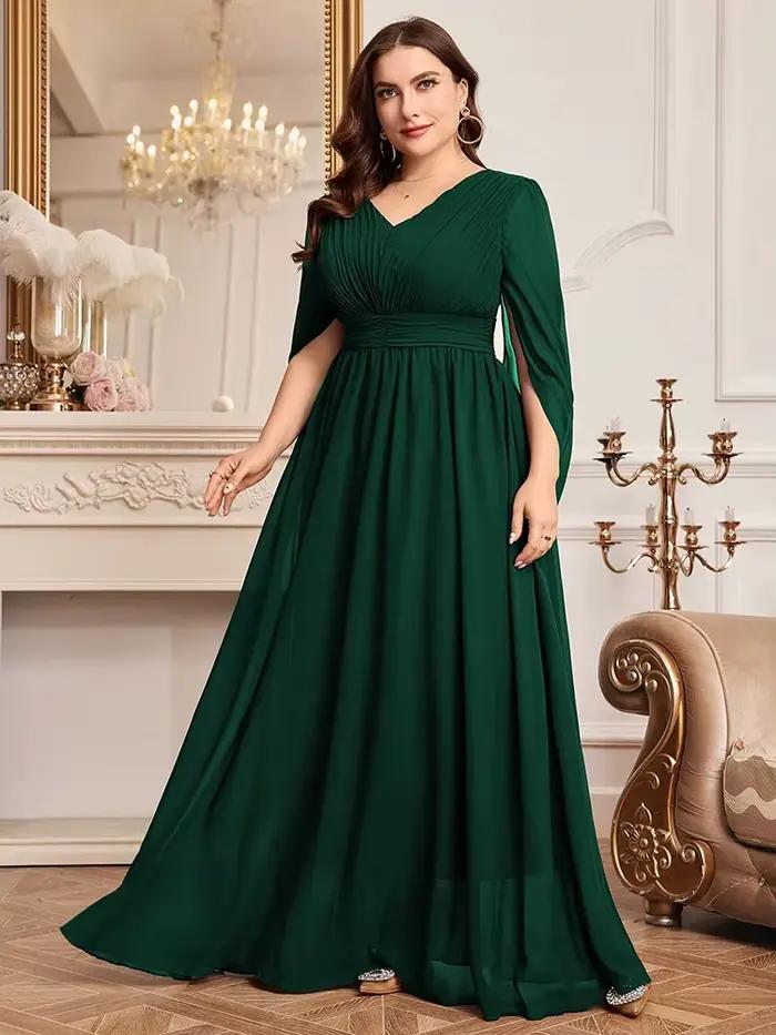 TOLEEN-Robes monochromes à col en V pour femmes, ceinture ornée, luxe, élégant, soirée, Rh, fête, de