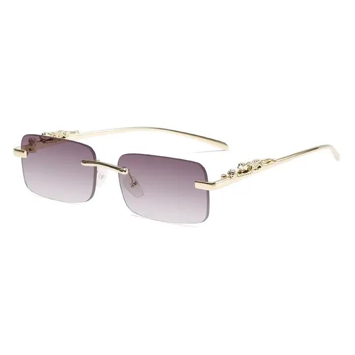 Monture de lunettes sans monture pour femmes et hommes, mode guépard, décoration Business Cool, mont