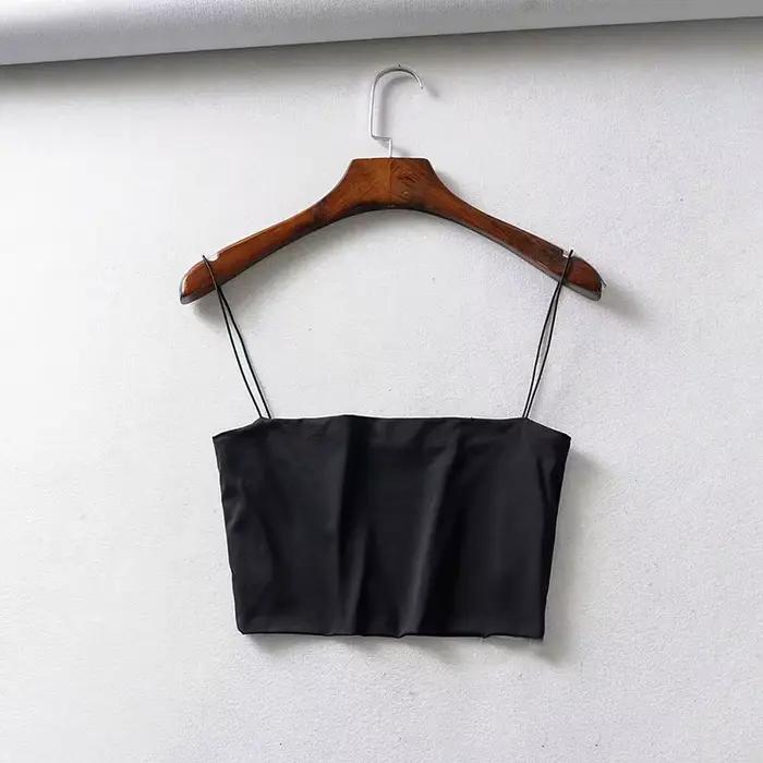 Haut court d'été pour femmes, Camis Sexy en coton élastique, sans manches, débardeur court, Bar, 202