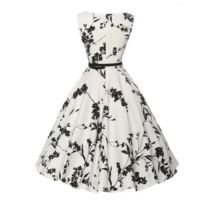 Robes d'été Robe vêtements Robe florale rétro Swing décontracté Vintage robes Rockabilly