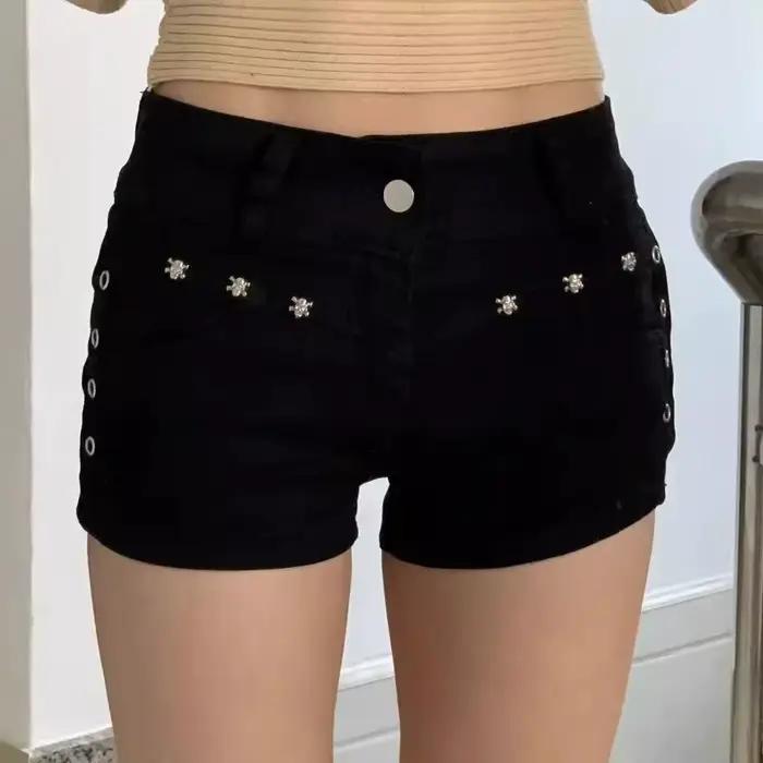 Shorts pour femmes, skinny, créatifs, à lacets, streetwear populaire, personnalité quotidienne, étud