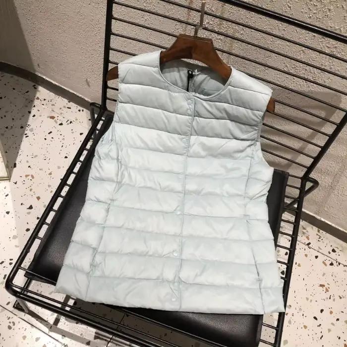 Veste en duvet de canard blanc 90% pour femme, gilet Ultra léger, doublure chaude, sans manches, nou