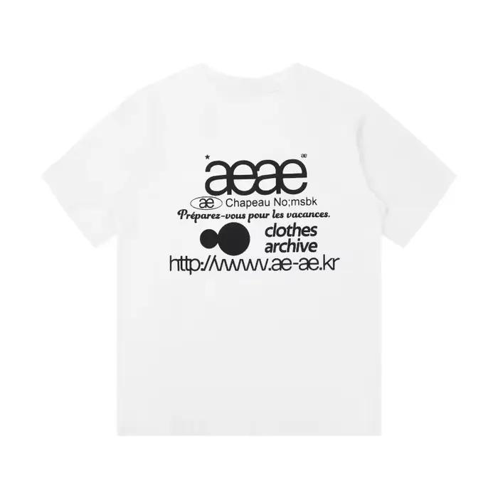 Aeae coréen classique lettre Logo polyvalent décontracté ample à manches courtes T-shirt pour hommes