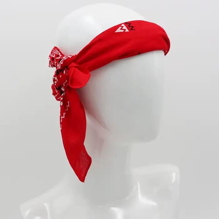 Nouveau Surdimensionné 70CM couleur rouge carré écharpe Style rétro imprimé coton Bandana chapeaux f