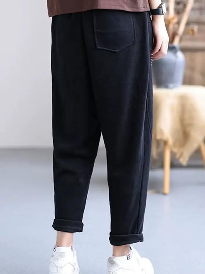 Amax luluE femmes rétro couleur unie droit sarouel femmes hiver mode coréenne Fitness 2024 taille ha