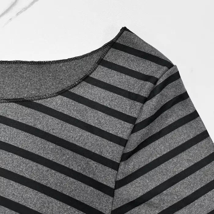 T-Shirt rayé à manches longues pour femmes, nouveaux modèles de base japonais, Slim, sans bretelles,