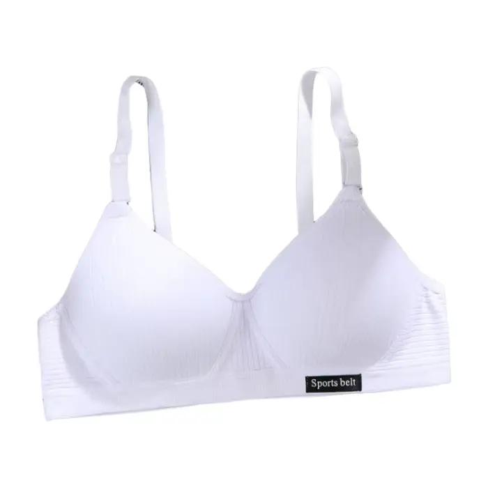 Soutien-gorge sans armatures en coton pour femme, bonnet AB, confortable, effet push-up, lingerie, b