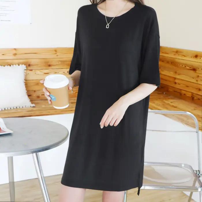 Robe de nuit en coton modal coréen pour femmes, chemise de nuit élégante, chemise de nuit douce, vêt