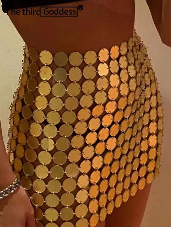 Mini-jupe sexy transparente à sequins métalliques pour femme, idéale pour l'été, les soirées en club