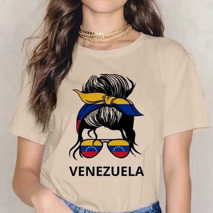 Femmes été imprimé T-shirt Venezuela Mange gothique T-shirt drôle graphique Y2k T-shirt 90s esthétiq