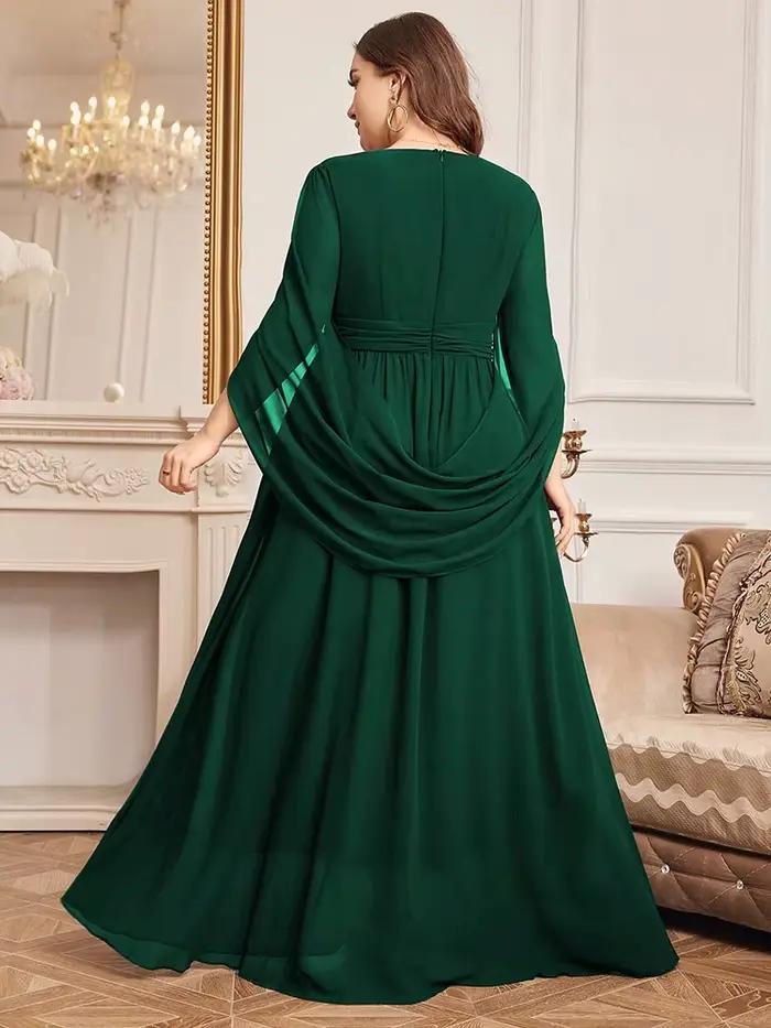 TOLEEN-Robes monochromes à col en V pour femmes, ceinture ornée, luxe, élégant, soirée, Rh, fête, de
