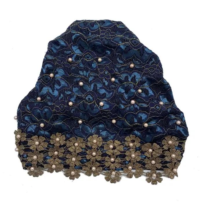 Turban à perles pour femmes, broderie, mode, couvre-chef musulman, Bonnets, chapeau de chimiothérapi